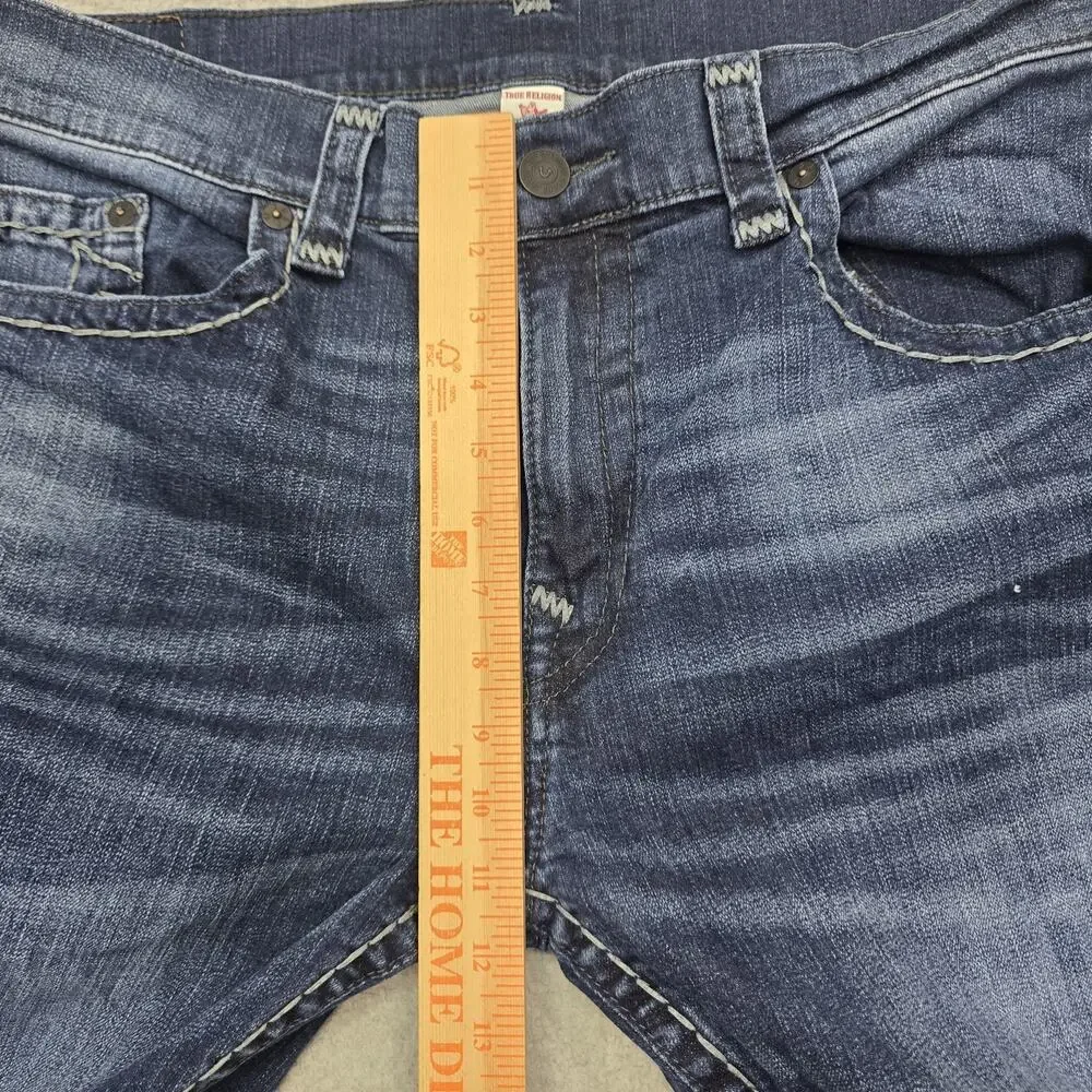 True Religion Rocco Skinny Jeans Mens 40x33 Blue Denim Classic Horseshoe EUC